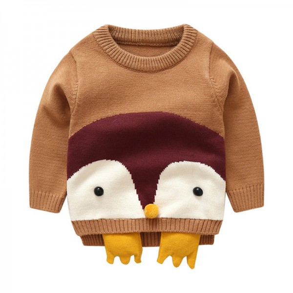 0.8ew foreign trade children's clothing autumn and winter 2020 Euro American 3D cartoon fox knitting sweater MS07
