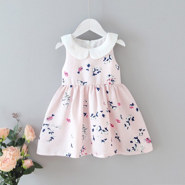 EW foreign trade children's clothing 2020 summer girls' Korean sleeveless floral dress baby princess dress hp15