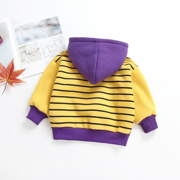 1.3ew foreign trade children's clothing autumn and winter 2018 Korean version new men's and women's color matching stripe thickened fleece sweater 1813