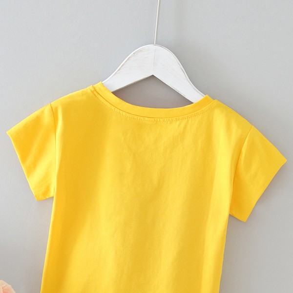 EW foreign trade children's clothing 2020 summer new girl cute cat design letter printed T-shirt T25