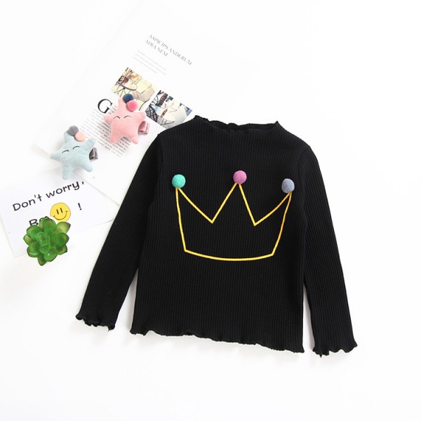 2020 spring and autumn foreign trade children's wear basic shirt girl's basic shirt baby crown long sleeve T-shirt t183