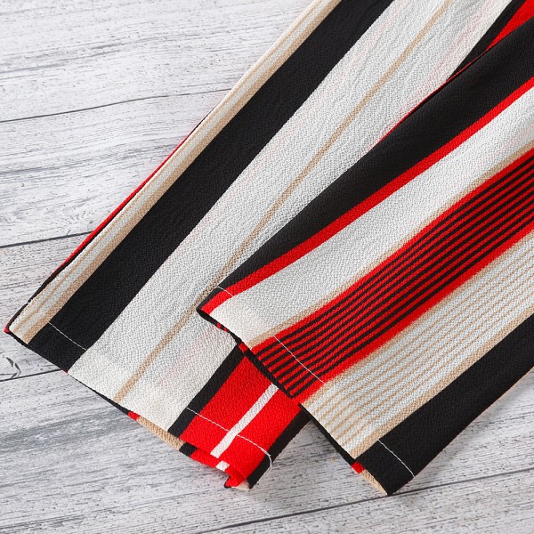 EW foreign trade children's wear 2021 summer new girls' suspender stripe waist closing slim Jumpsuit K119