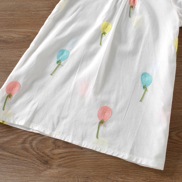 EW foreign trade children's wear 2021 summer new colorful balloon embroidered girl's cute Shirt Short Sleeve t22-2