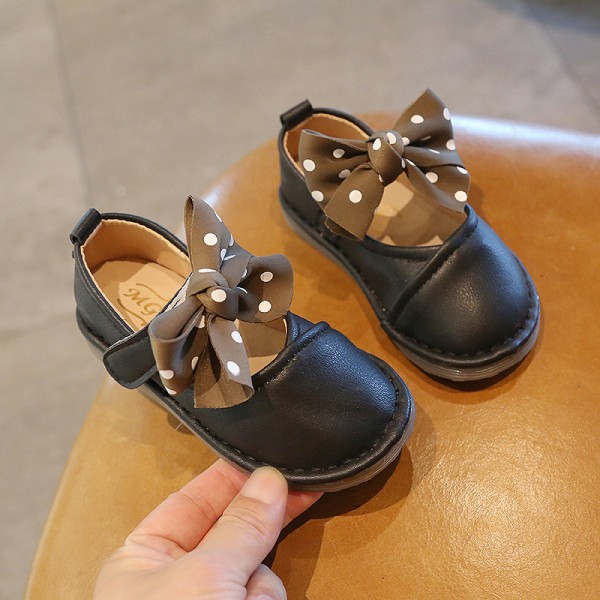 Spring 2020 new girls' Korean bow casual shoes children's soft sole princess shoes small leather shoes baby single shoes