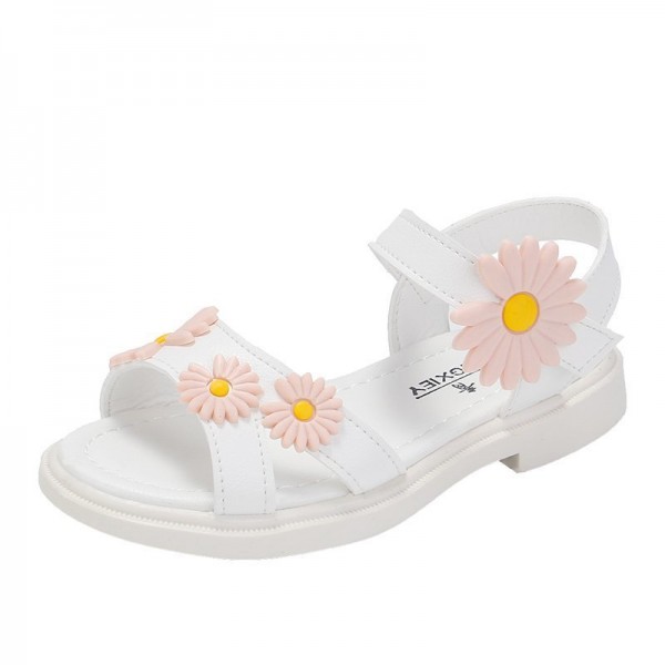 2020 summer women's leather European and American children's sandals Velcro muffin shoes breathable children's shoes manufacturers wholesale