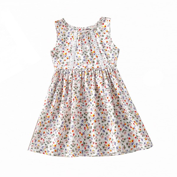 EW foreign trade children's wear 2021 summer new girls' wear floral vest dress q642