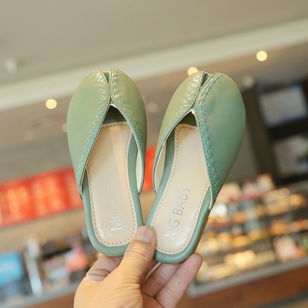 Girls' slippers 2021 summer fashion indoor soft bottom home parent child cute little princess little girl Baotou sandals
