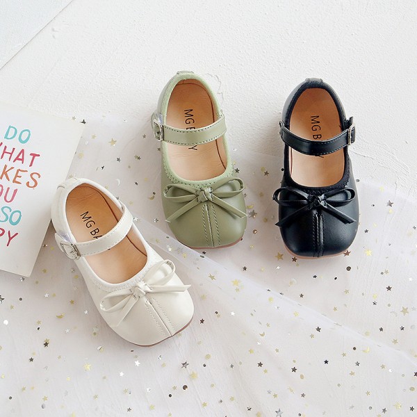 Girl's bow princess shoes 2021 summer fashion single shoes girl's soft soled shoes grandma shoes fashion