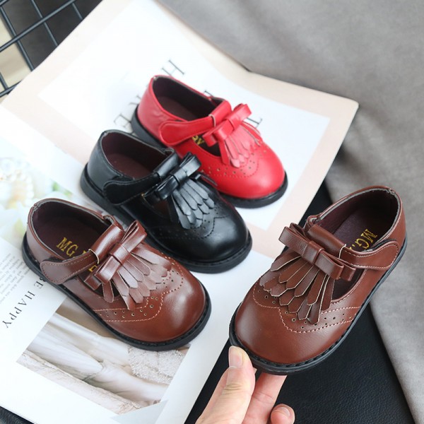 2020 spring new children's shoes Korean bowknot shoes baby casual shoes children's soft sole single shoes