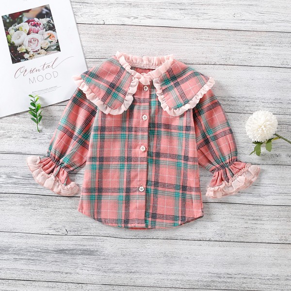 EW foreign trade children's Plaid Shirt 2021 sprin...