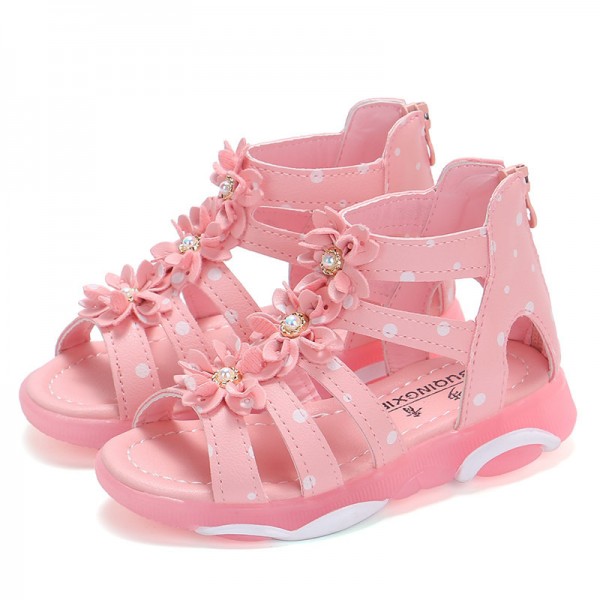 Foreign trade children's shoes bear bottom children's sandals summer girls' shoes primary school students' Roman shoes