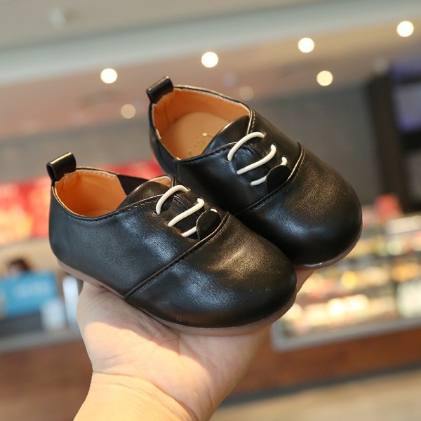 2021 spring and autumn children's Doudou shoes British style boys' and girls' leather shoes baby walking shoes European and American leisure shoes