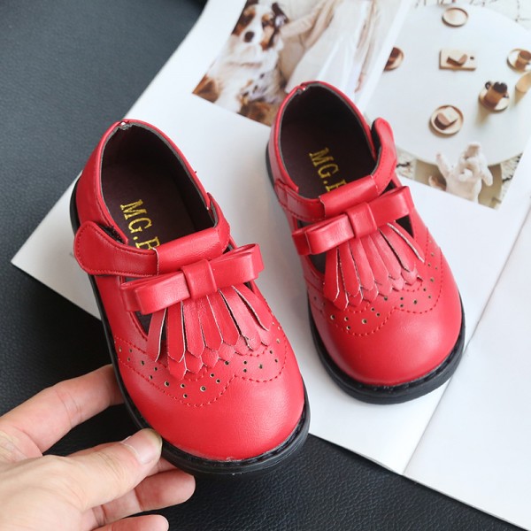 2020 spring new children's shoes Korean bowknot shoes baby casual shoes children's soft sole single shoes