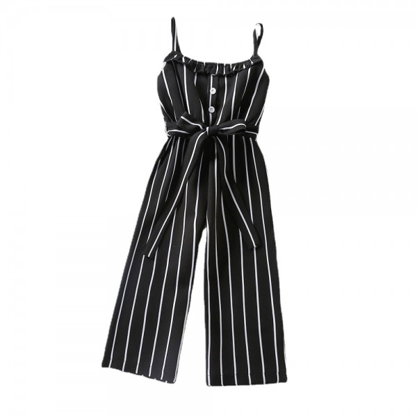 EW foreign trade children's wear 2021 summer new girl's suspender stripe waist closing slim Jumpsuit k108-1