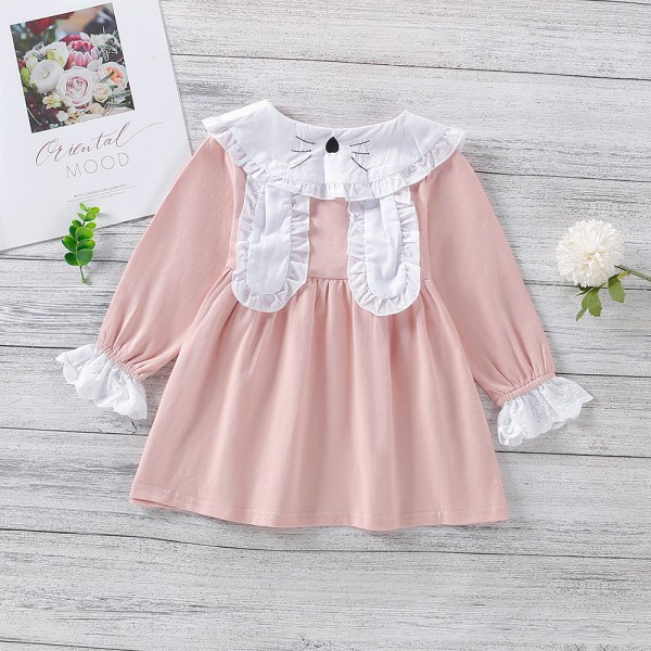 EW foreign trade children's wear 2021 spring and autumn new back rabbit ear princess skirt M723