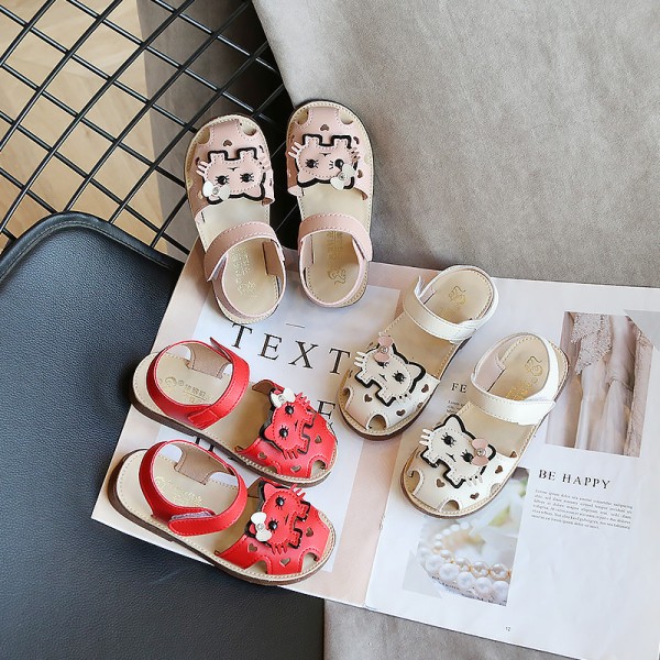 Girls' sandals 2020 new cartoon Baotou beach shoes...