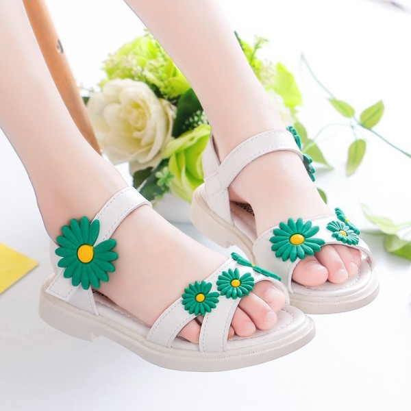 2020 summer women's leather European and American children's sandals Velcro muffin shoes breathable children's shoes manufacturers wholesale