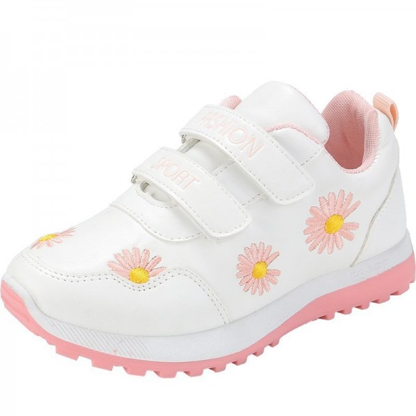 Spot 2020 autumn neutral artificial leather cute children's Little Daisy sports shoes Velcro waterproof children's shoes