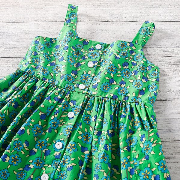 EW foreign trade children's wear 2021 summer new girls' wear floral suspender dress q671