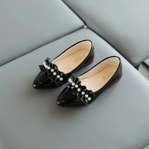 Girls' shoes spring and summer new pointed retro pearl Mary Jane shoes shallow mouth low heel lovely princess shoes single shoes