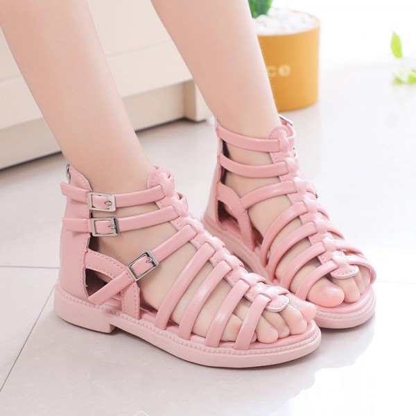 2021 summer new girls' sandals Korean breathable children's shoes primary school Roman shoes middle school children's little girl's shoes