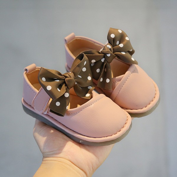 Spring 2020 new girls' Korean bow casual shoes children's soft sole princess shoes small leather shoes baby single shoes