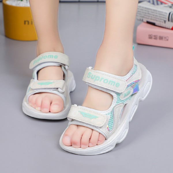 2021 summer women's leather casual children's sandals Velcro sandals breathable children's shoes