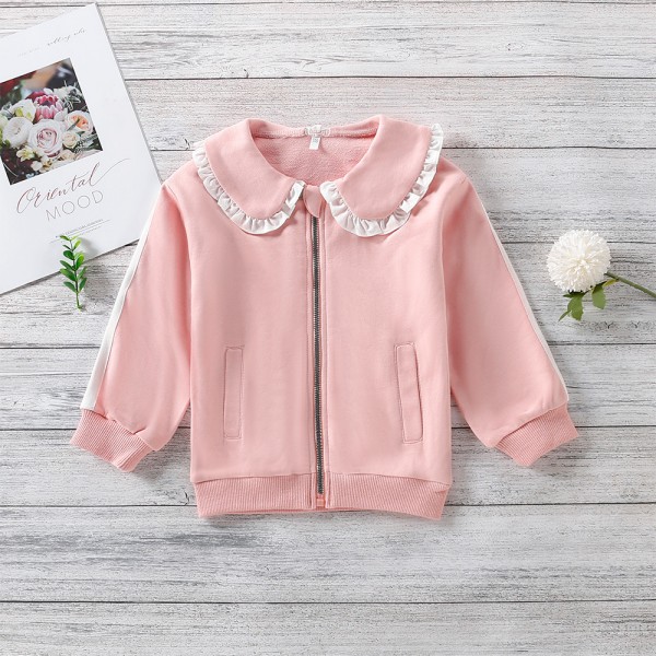 EW foreign trade children's wear 2021 autumn new girls' Korean lace Lapel casual two piece set tz131