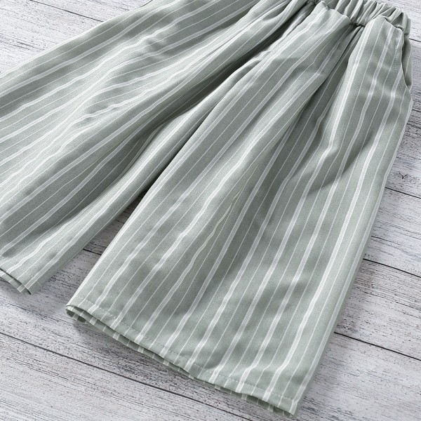 EW foreign trade children's wear girl's stripe small sling summer 2021 new wide leg pants two piece set with belt tz95