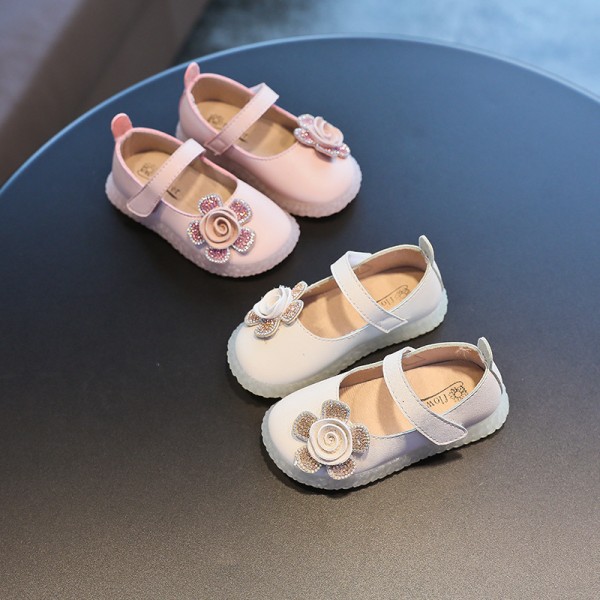 Girl's shoes princess shoes candy transparent sole autumn 2020 new flower shoes Doudou shoes