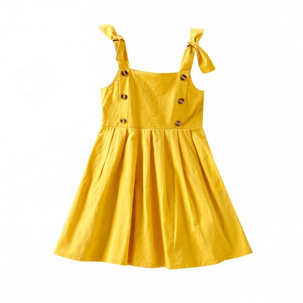 EW foreign trade children's wear 2021 summer new girls' lovely bow sling casual dress q635