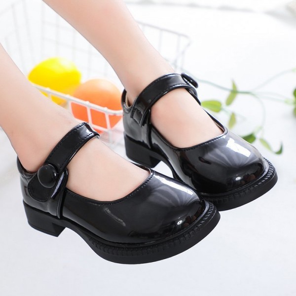Zhenyi autumn 2020 women's super fiber leather student shoes children's shoes Velcro breathable children's shoes