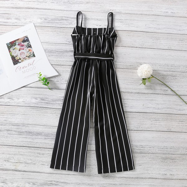 EW foreign trade children's wear 2021 summer new girl's suspender stripe waist closing slim Jumpsuit k108-1