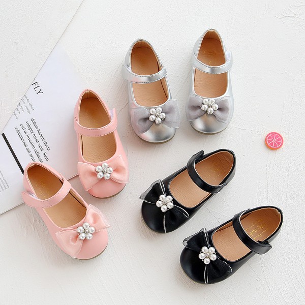 Bowknot girl's shoes princess shoes spring and summer 2020 Doudou shoes Soft Sole Baby Shoes Korean single shoes