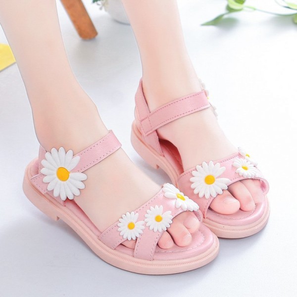 2020 summer women's leather European and American children's sandals Velcro muffin shoes breathable children's shoes manufacturers wholesale