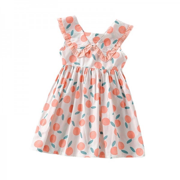 EW foreign trade children's clothing girls 2021 summer new girls' Lemon print vest princess skirt q639-1