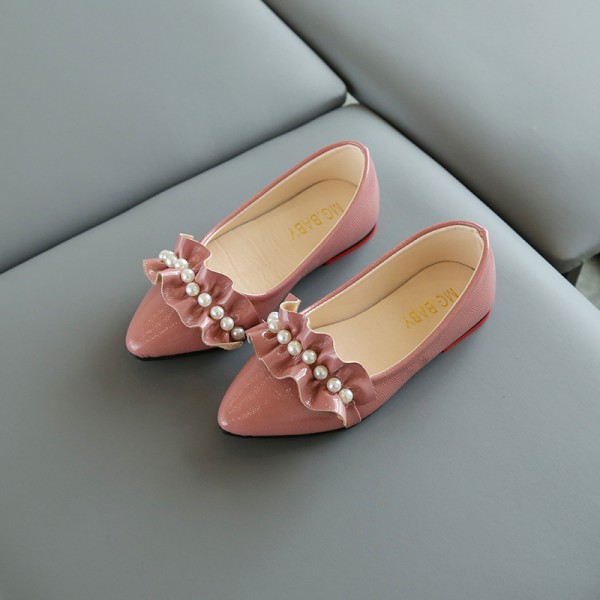 Girls' shoes spring and summer new pointed retro pearl Mary Jane shoes shallow mouth low heel lovely princess shoes single shoes