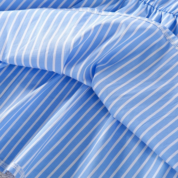 EW foreign trade children's 2021 summer new girls' Strapless suspender striped dress q637