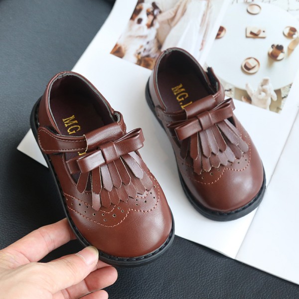 2020 spring new children's shoes Korean bowknot shoes baby casual shoes children's soft sole single shoes