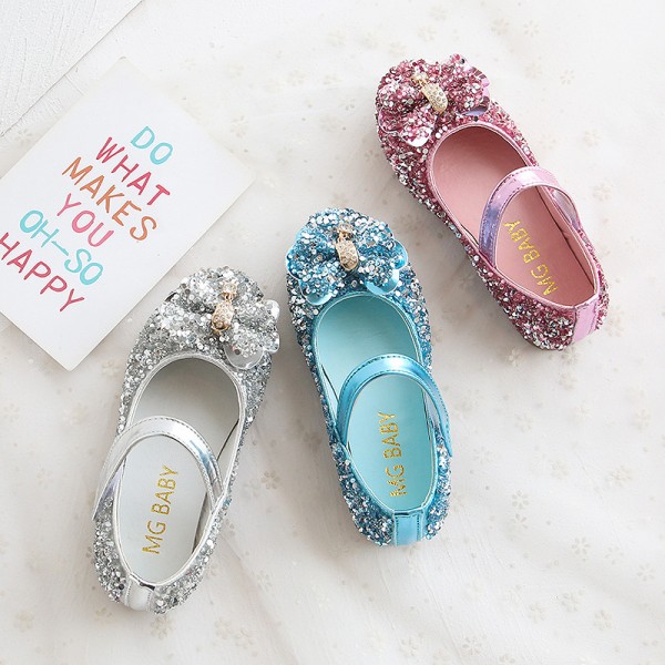 Girls' shoes 2020 new spring and summer fashion children's bow princess shoes