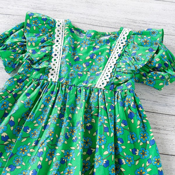 EW foreign trade children's wear 2021 summer new girls' wear floral suspender dress we31