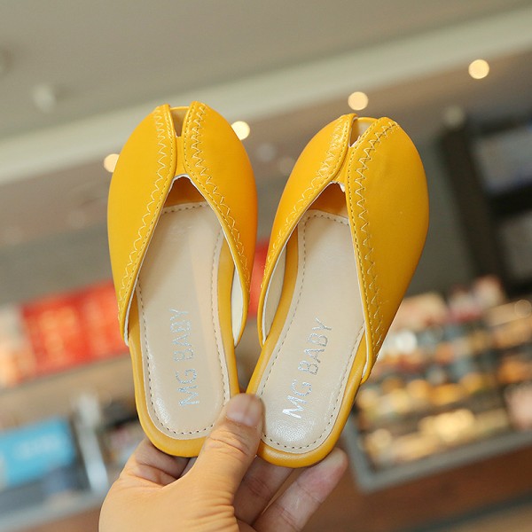 Girls' slippers 2021 summer fashion indoor soft bottom home parent child cute little princess little girl Baotou sandals