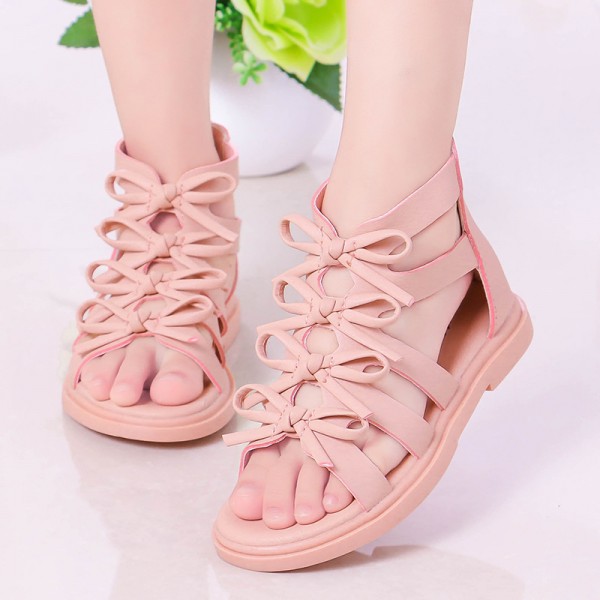 Girls' summer new children's sandals women's Roman shoes princess shoes girls' middle and big children's Korean summer soft soled shoes