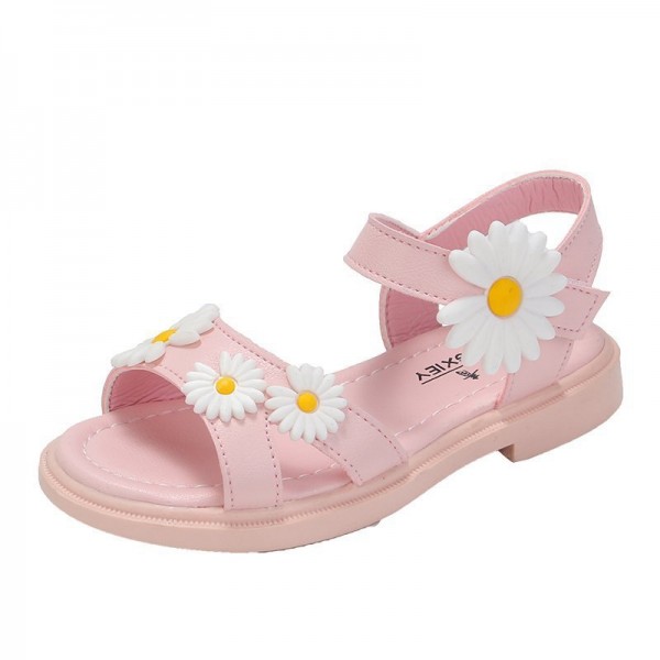 2020 summer women's leather European and American children's sandals Velcro muffin shoes breathable children's shoes manufacturers wholesale