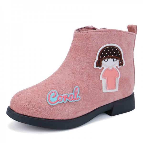 Winter 2019 Korean children's boots girl's short boots suede fashion one single boot for College Students