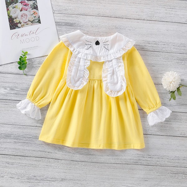 EW foreign trade children's wear 2021 spring and autumn new back rabbit ear princess skirt M723