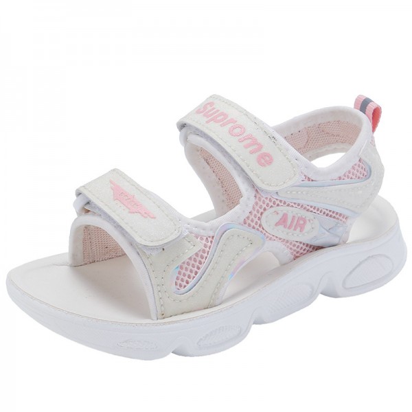 2021 summer women's leather casual children's sandals Velcro sandals breathable children's shoes