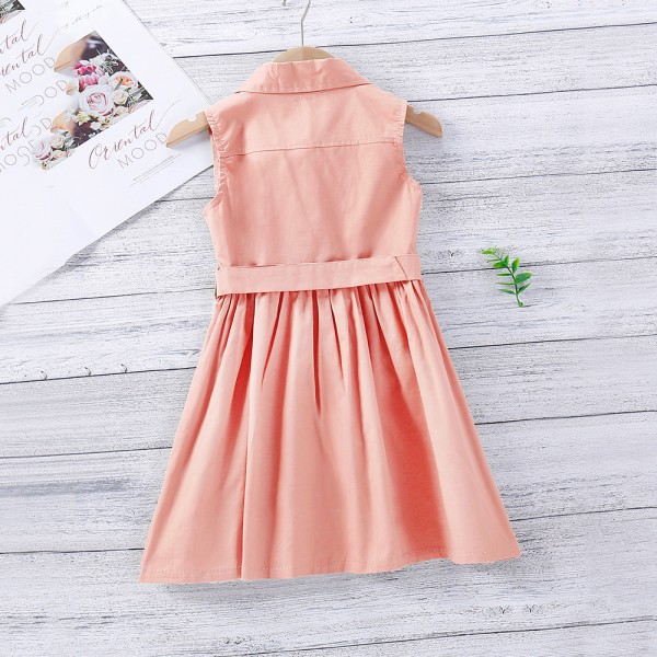 EW foreign trade children's clothing 2021 summer clothing new girl's literature and art RETRO work clothes waist slim dress q627-2