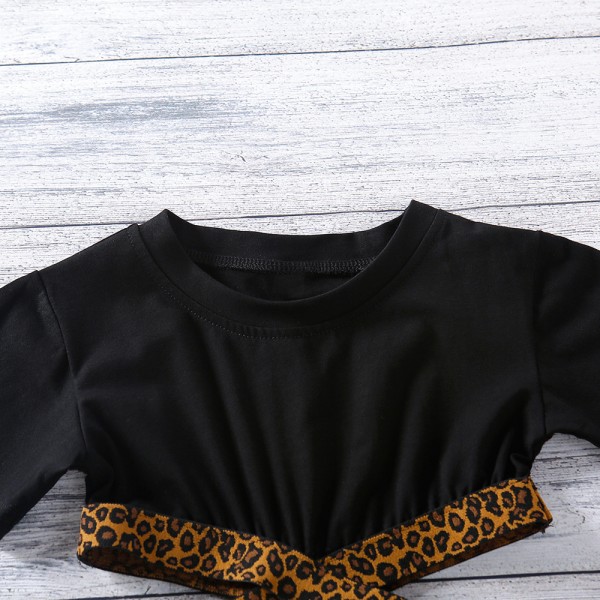 EW foreign trade children's wear 2021 summer new girls' open waist leopard lace dress q996