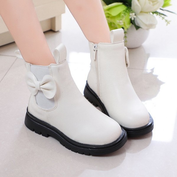 Spot Zhenyi 2020 winter women's leather casual shoes side zipper single boots anti slip children's leather boots factory wholesale